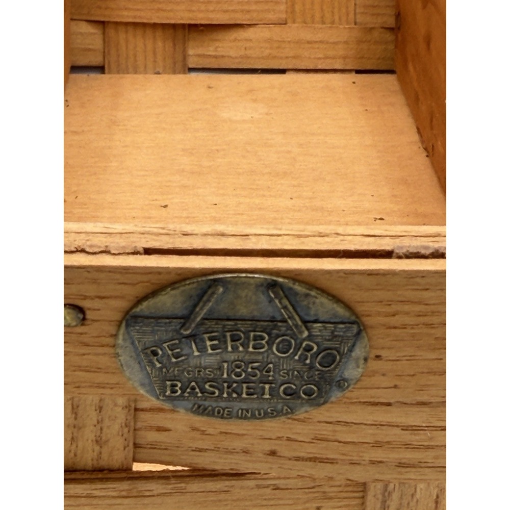 Peterboro Since 1854 Basket Co. Large Handle And 7 Dividers - Picture 2 of 6